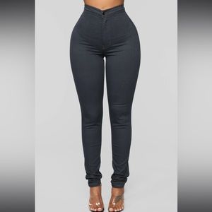 Fashion Nova Charcoal Super High Waist Denim Skinnies NWOT